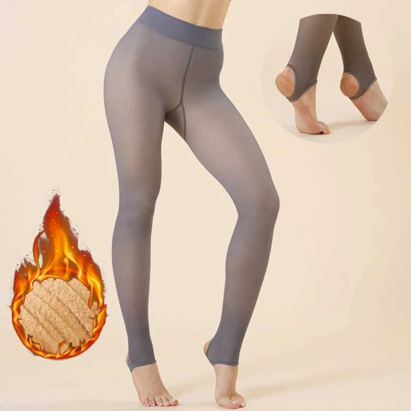 2024 New Women Thermal Leggings Warm Winter Elastic Pantyhose Female Versatile Work Daily High Waist Thicken Fleece Skinny PantsX240914
