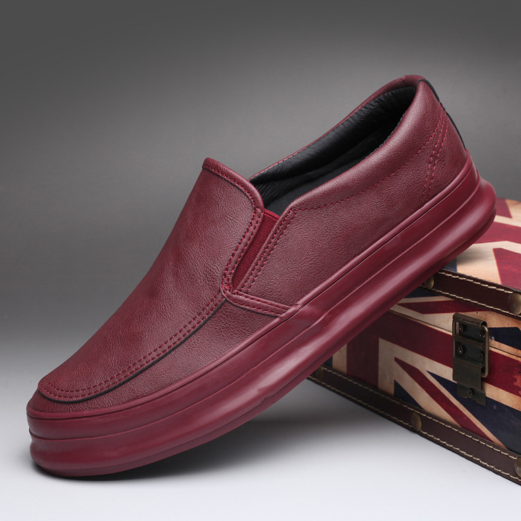2022 Men Leather Casual Shoes Spring Autumn New Simple Style Loafers Fashion Man Slip on Cool Flat Shoes