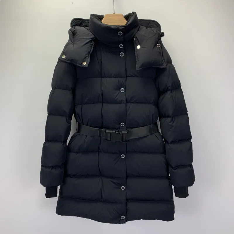 Autumn and winter womens hooded down jacket Y2K casual jacket ultra-thin fit waist belt warm fashion clothing single-layer womens jacket 240914