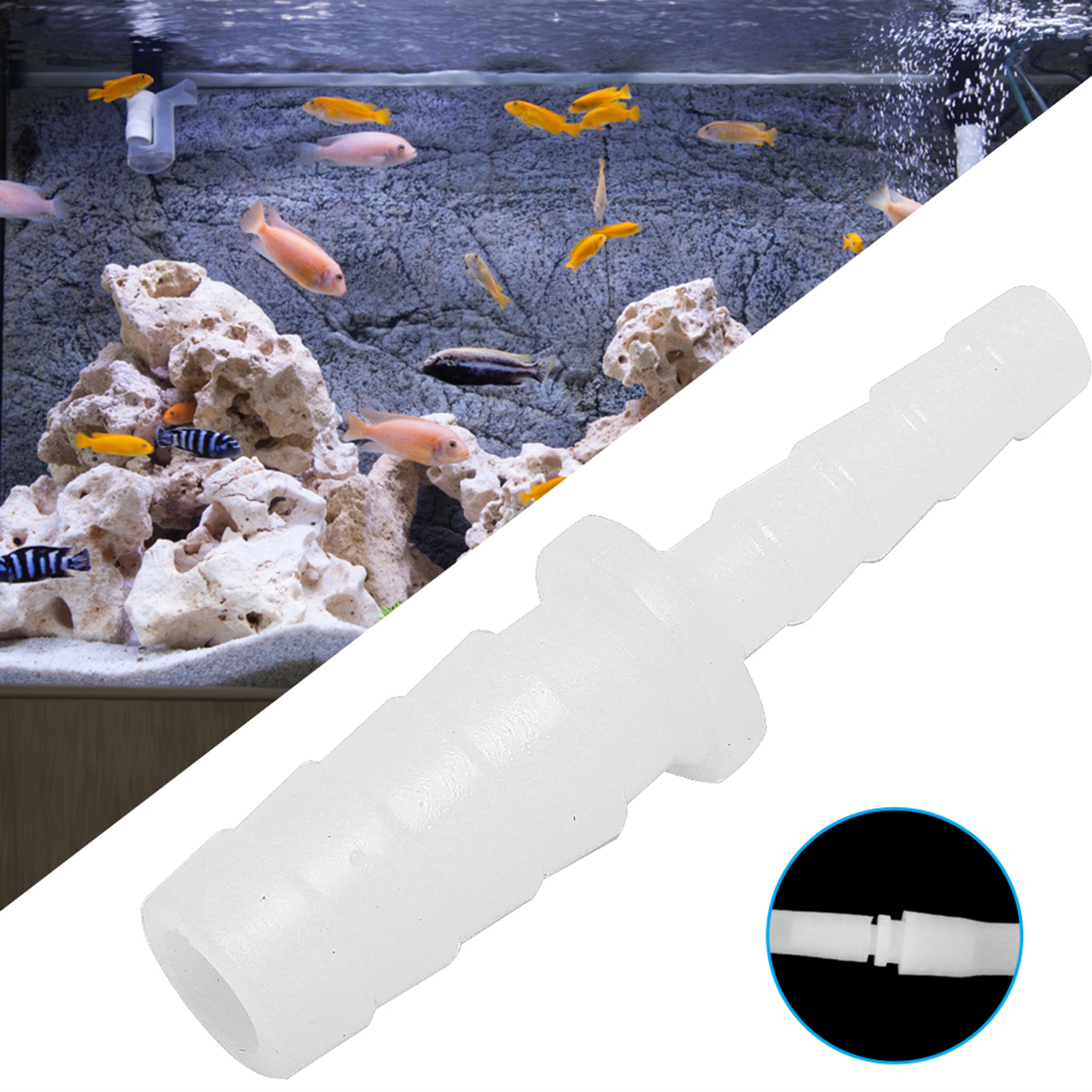 2-Way Straight Aquarium Water Pipe Adapter, Fish Tank Fittings, Joint Connector, 20Pcs