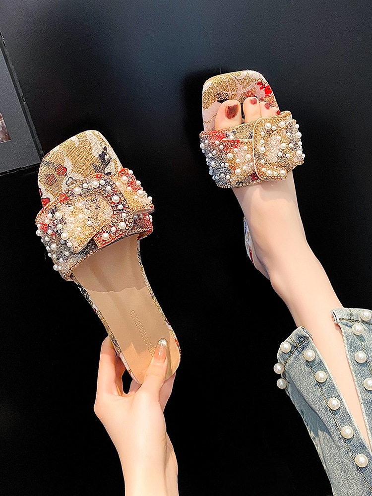 New 2024 Chunky Heel Fashion Flat Ladies Rhie Slippers Womens Comfort Summer Peep Toe Shoes dh605855
