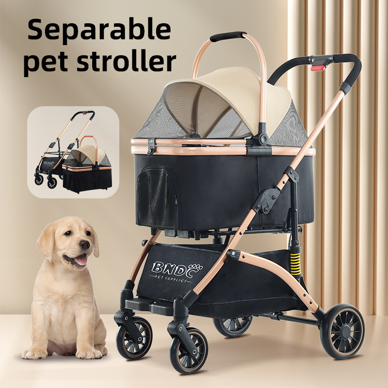 //foldable small luxury portable four wheels cat pet carrier japan pet stroller for cat and dog