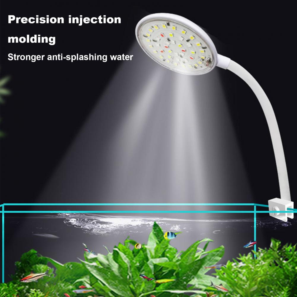 Fish Tank Light Soft Connection 360-degree Adjustable Aquarium Light Energy-saving Led Clip Lamp for Fish Tanks Full for Turtle