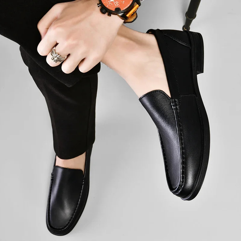 Male Comfy Walking Shoe Genuine Leather Slip on Mens Loafers Trend Casual Shoes Men er Moccasins Drive Shoes 240909