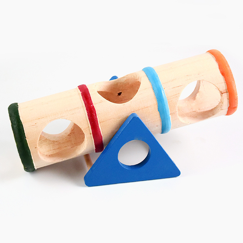 Hamster Wooden Toys with Raised Boards Golden Bears Home Furniture Wooden Fun Toys Pet Supplies Drilling Pipes Tunnels
