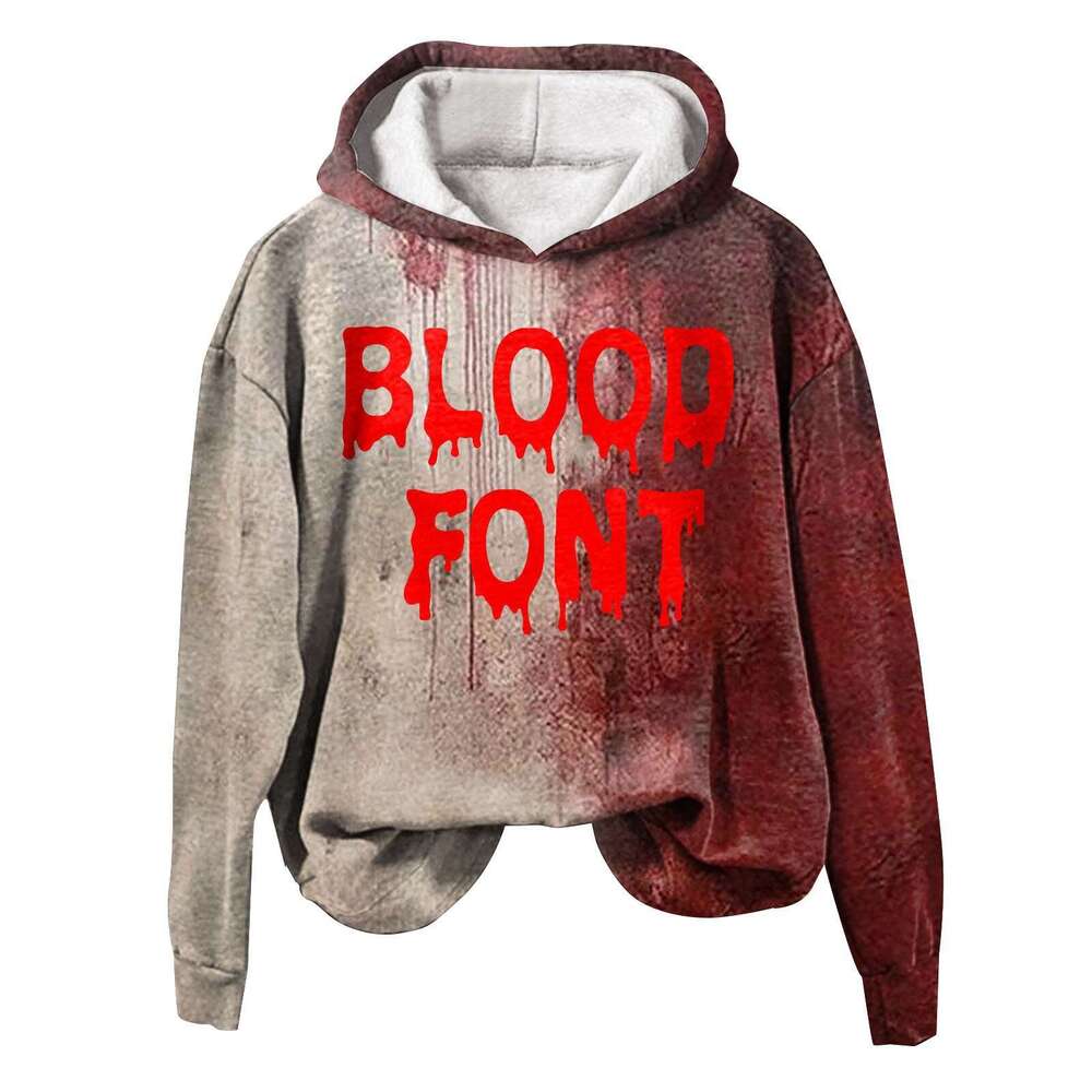 2024 Halloween horror hooded men's loose new sweatshirt hot selling item