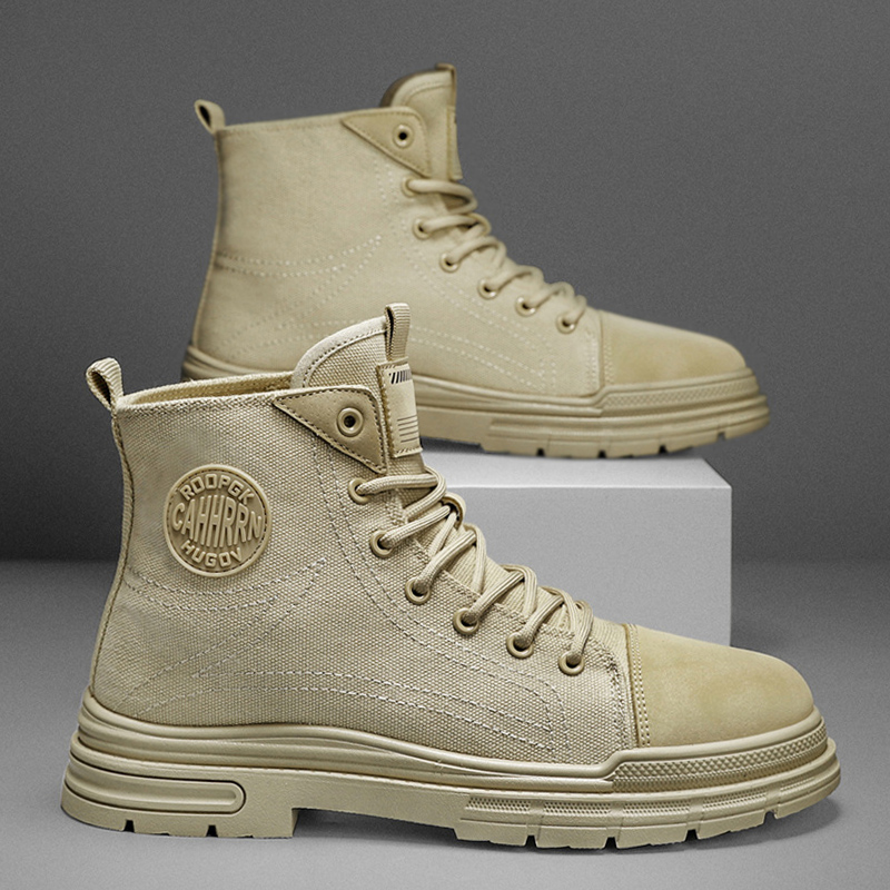 Winter INS Men Canvas Shoes Platform Outdoor Punk Motorcycle HighQuality Boots Botas Hombre 24bb