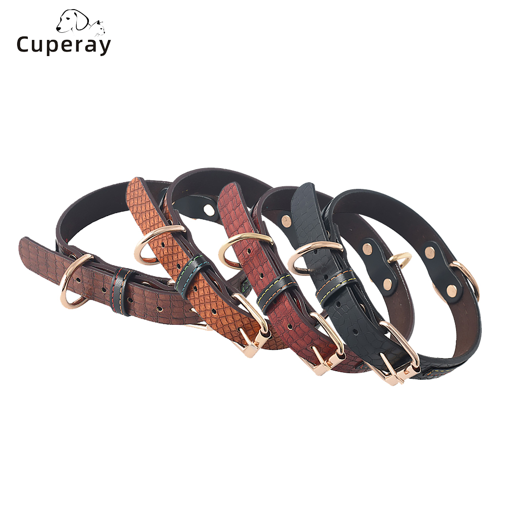 Adjustable Pet Collar with High Quality Metal Buckle Sturdy and Durable Leather Dog Collar, for Large and Medium Small Dogs Cats
