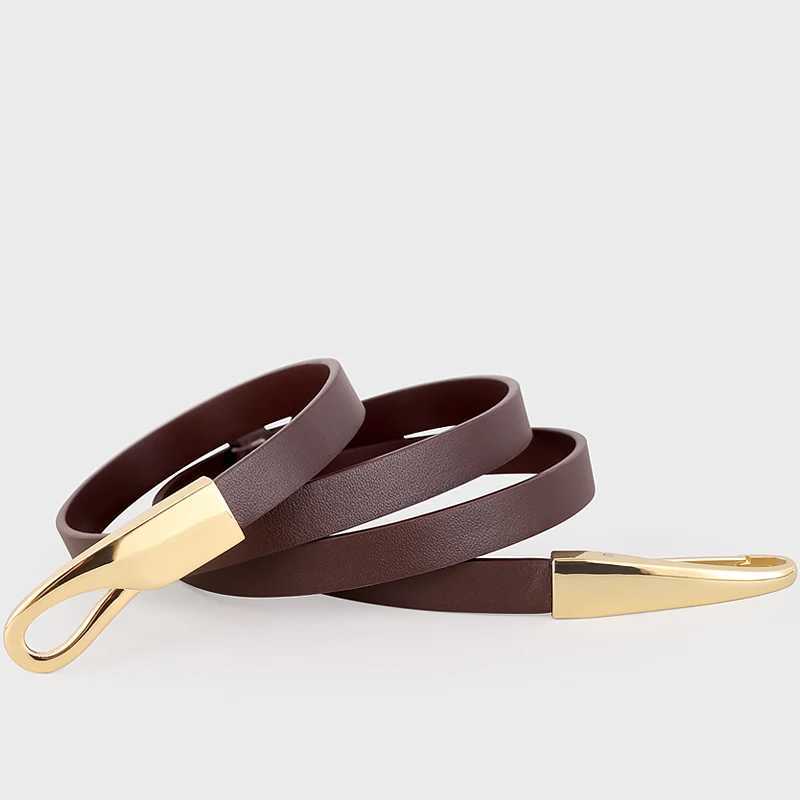 Designed Cowskin Belt for Women Elegant and Simple BeltX240914