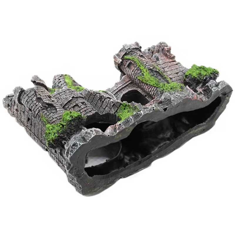 Creative castle modeling fish and shrimp crossing the shelter aquarium fish tank accessories decorations