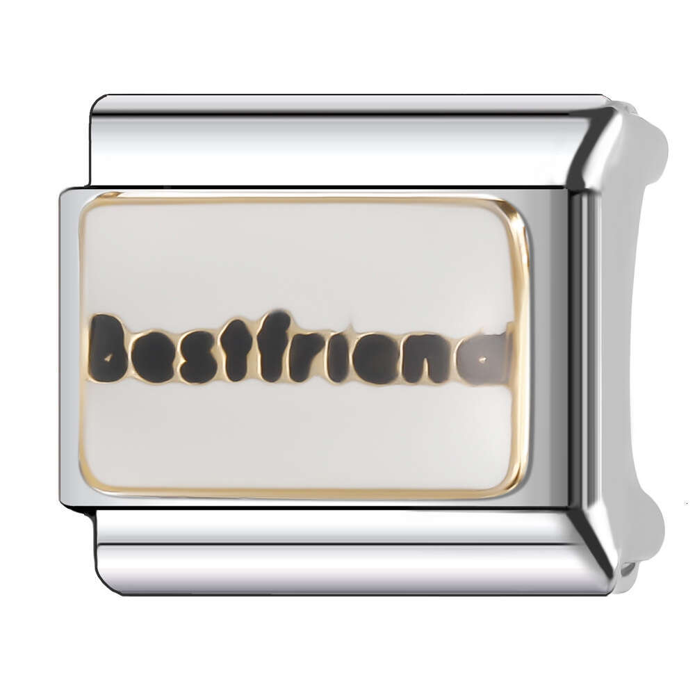 New Women's Gift sweet best friend Bead Italian Charms Links Bangle Beads Fit 9mm Stainless Steel Bracelet Making DIY For Women Fashion Jewelry