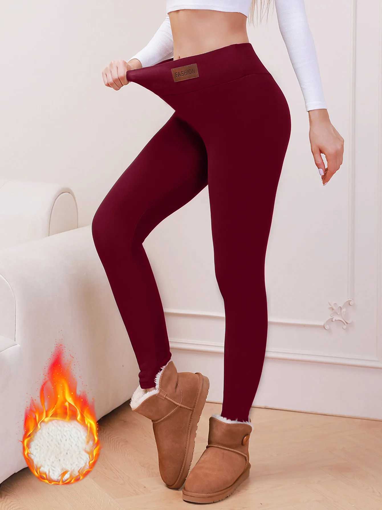Winter Warm Women Thicken Leggings Fleece Pants Female Thermal Leggings Tights Sexy High Waist Stretchy Sports Outdoor TightsX240914
