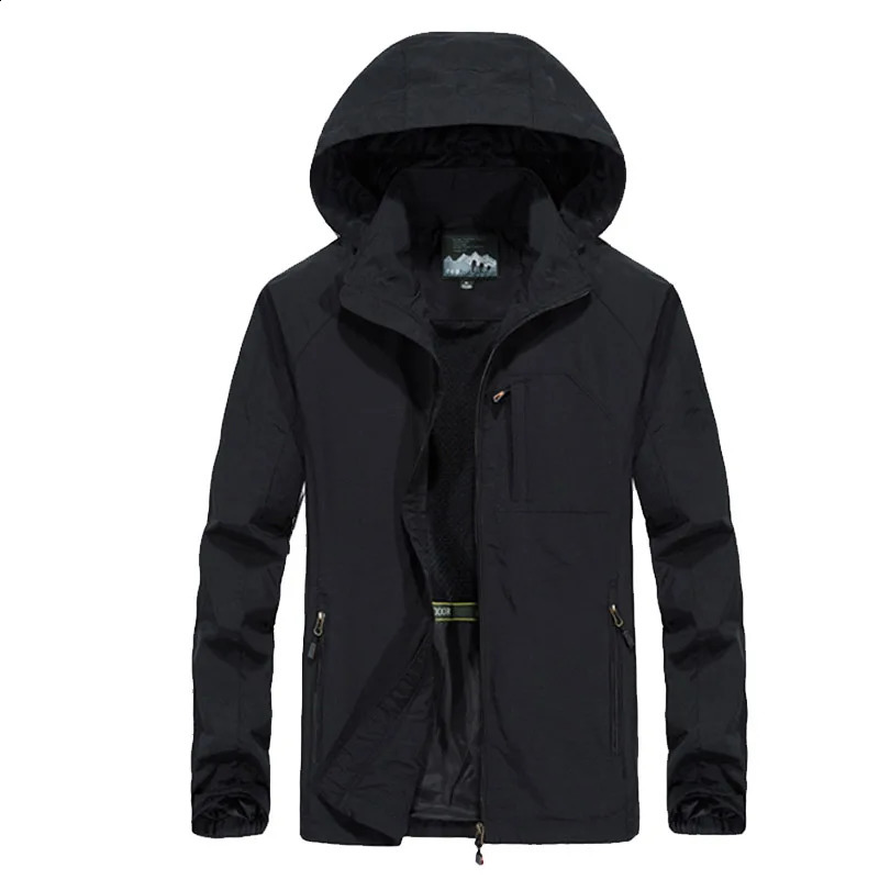 Fashionable mens casual windproof jacket hooded jacket mens waterproof outdoor soft shell winter jacket warm plus size 240905