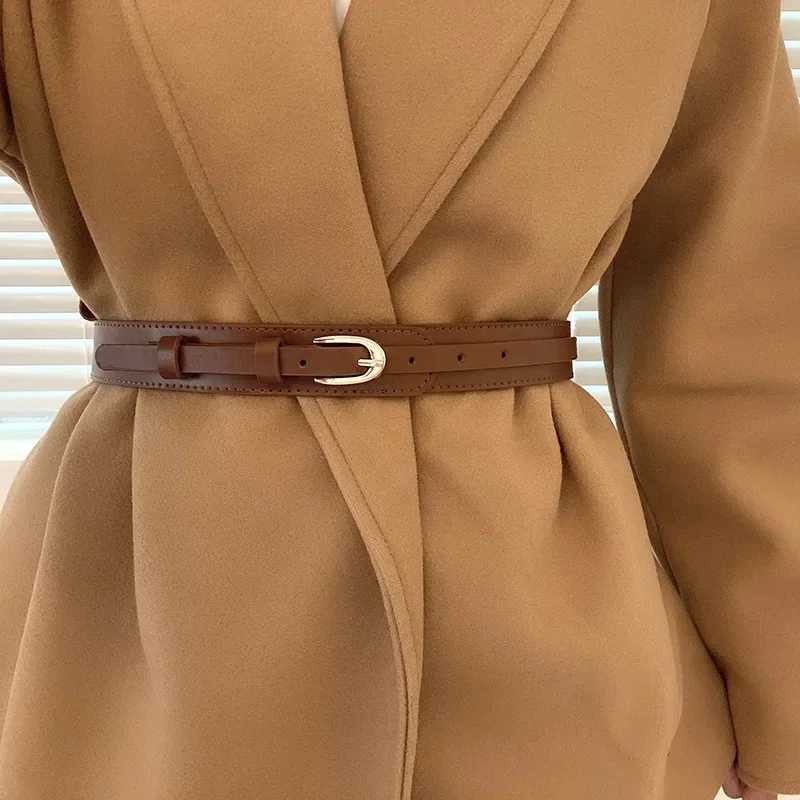 Creative Belts for Woman Winter Coat Waist Belts Solid Color PU Decorative Belts Woman Wind Coat AccessoriesX240914