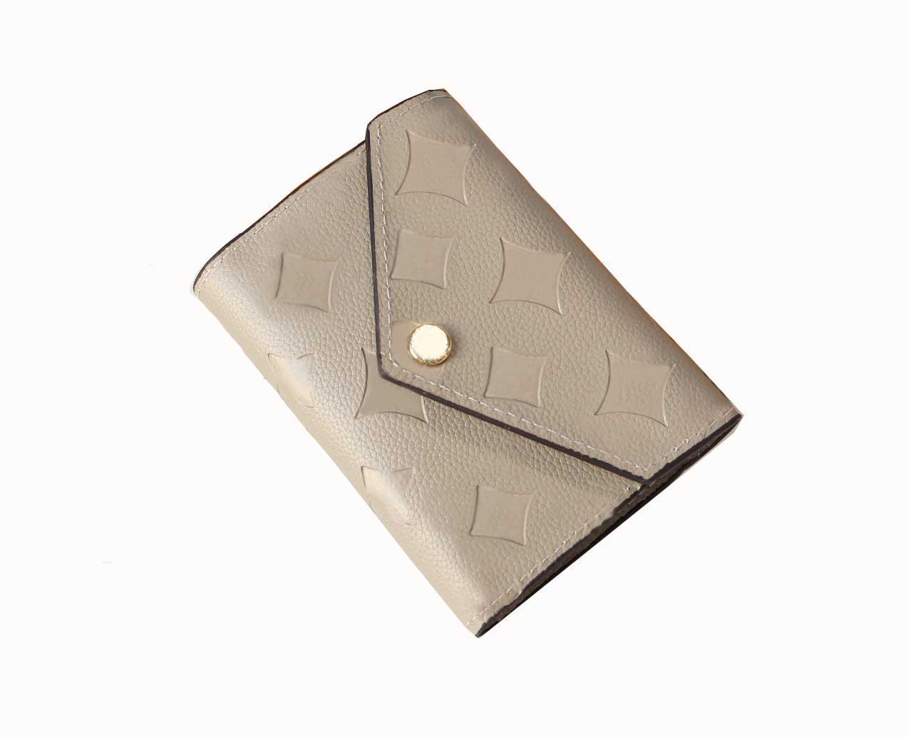 Designer Women's Victorine Wallets Classic Embossed Floral Short Purse Premium Quality Fashion Card Holder Elegant Ladies Small Money Clutch Bags with Orange Box