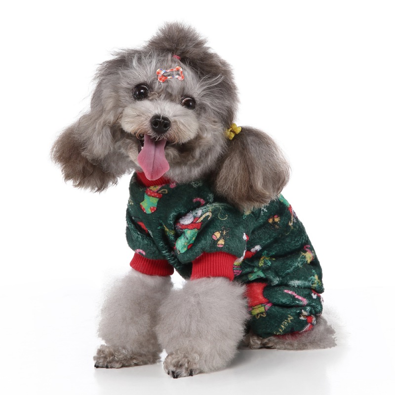 Christmas Winter Dog Pajamas Warm Pet Clothes For Small Dogs Cat Pyjama Dog Puppy Jumpsuit Medium Dogs Sleeping wear Clothing