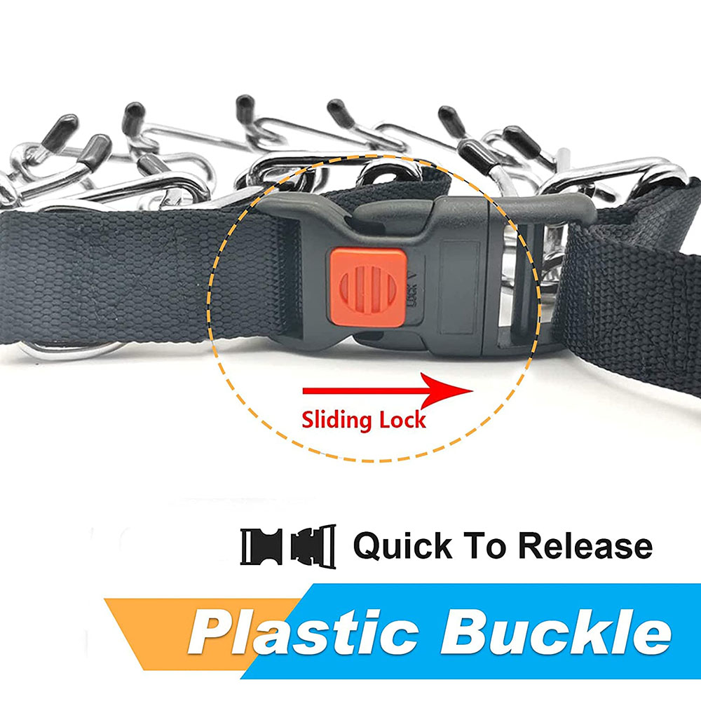 Dog Training Collar Prong Collar with Quick Release Buckle & Nylon Cover Pet Dog Spike Pinch Collar for Small Medium Large Dogs