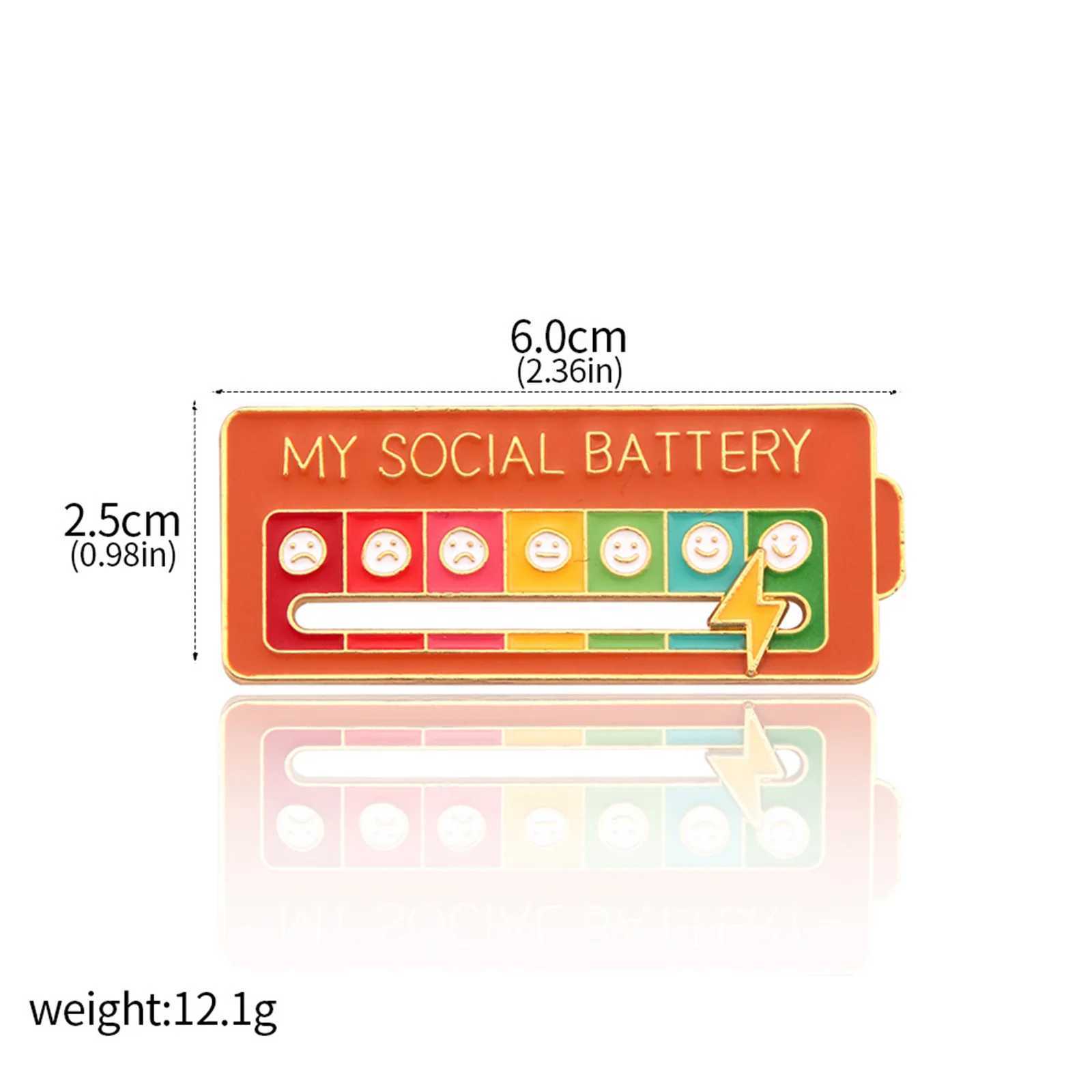 Emotions Enamel Pins My Social Battery Mood Tracker Metal Brooch Badges Fashion Jewelry Accessorie Gift Trendy Lapel on BackpackX240914