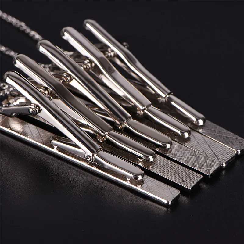 New Metal Tie Clip For Men Wedding Necktie Tie Clasp Clip Gentleman Ties Bar Crystal Tie Pin For Mens Accessories JewelryX240914