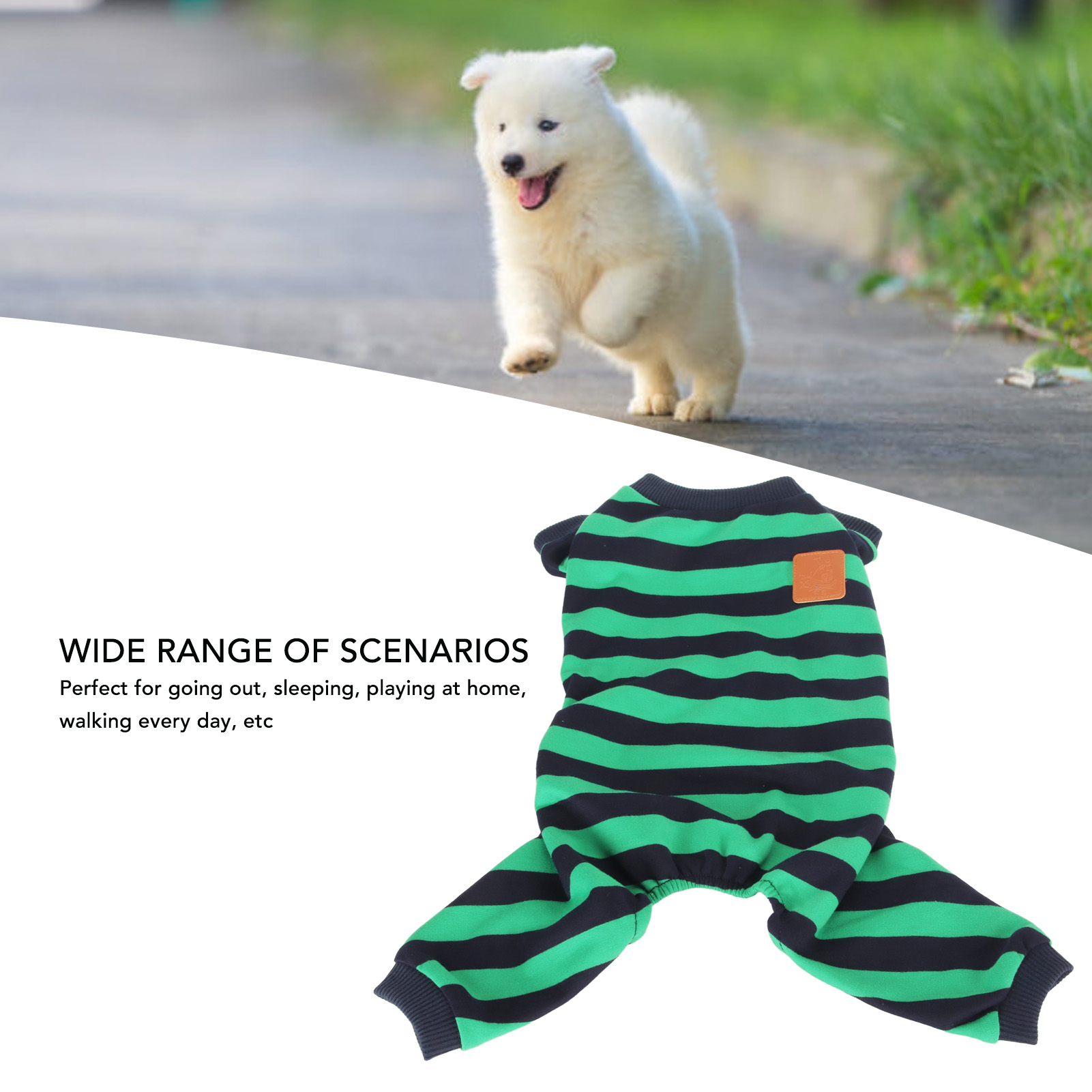 Striped Dog Pajamas Stylish Cute Stretchy Breathable 4 Legged Pet Pajamas For Home Daily Wear