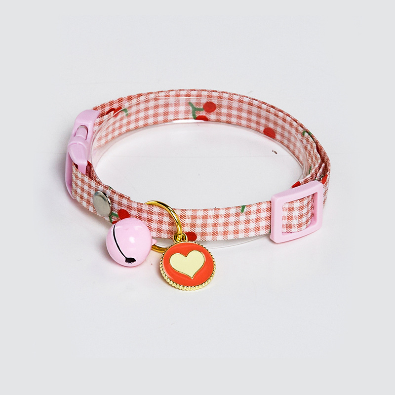 Adjustable Cat Collar,pet Collar with Bell and Heart Tag Decoration To Prevent Getting Lost for Cats and Puppies Pet Accessories
