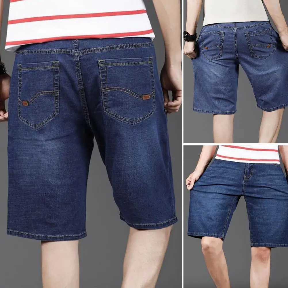 2024 Mens Fashion Denim Shorts Boys Summer Cropped Pants Loose Versatile Korean Denim Jeans PantsX240914