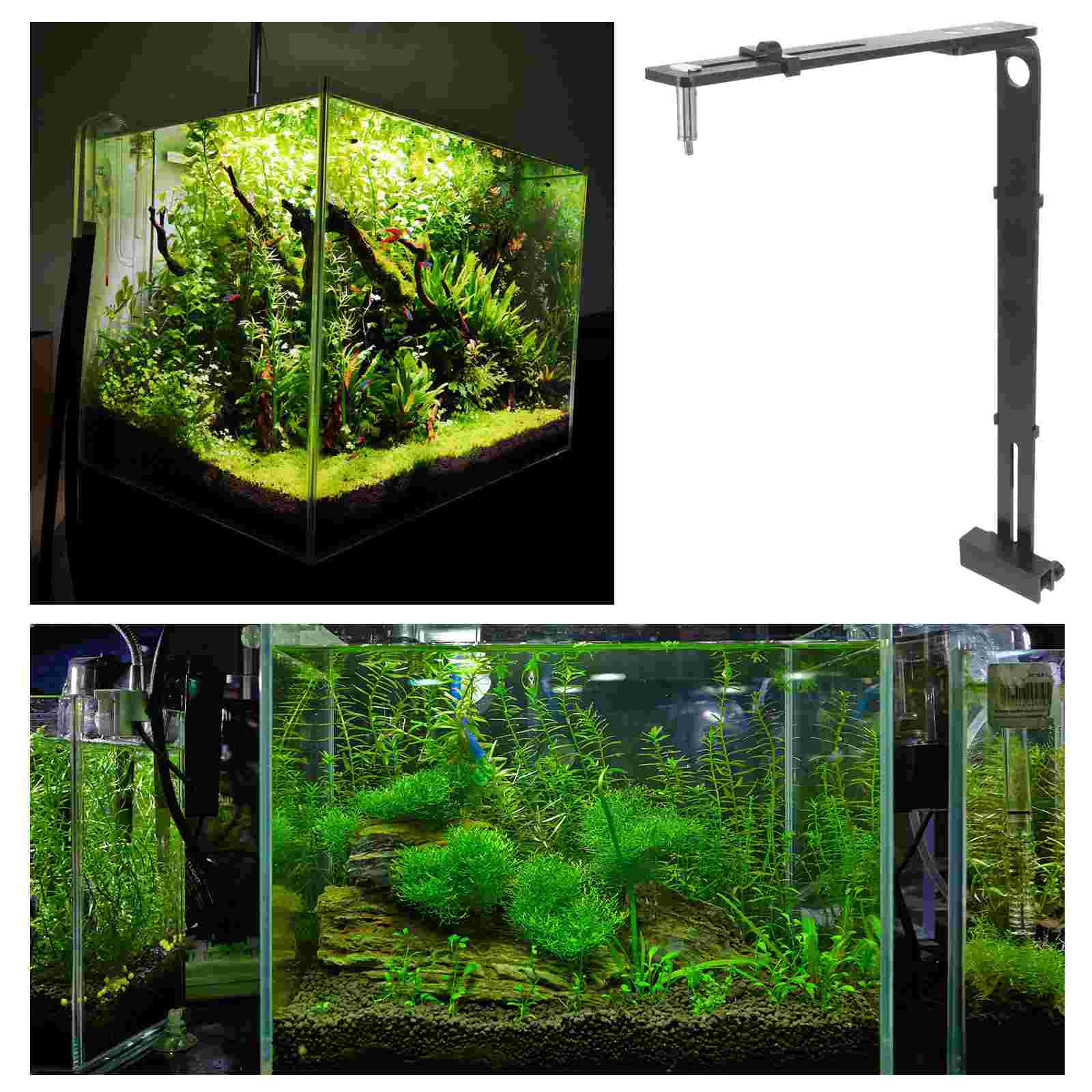 Fish Tank Light Bracket Aquarium Motion Lamp Night Lights LED Plant Holder for Aquatic Glass