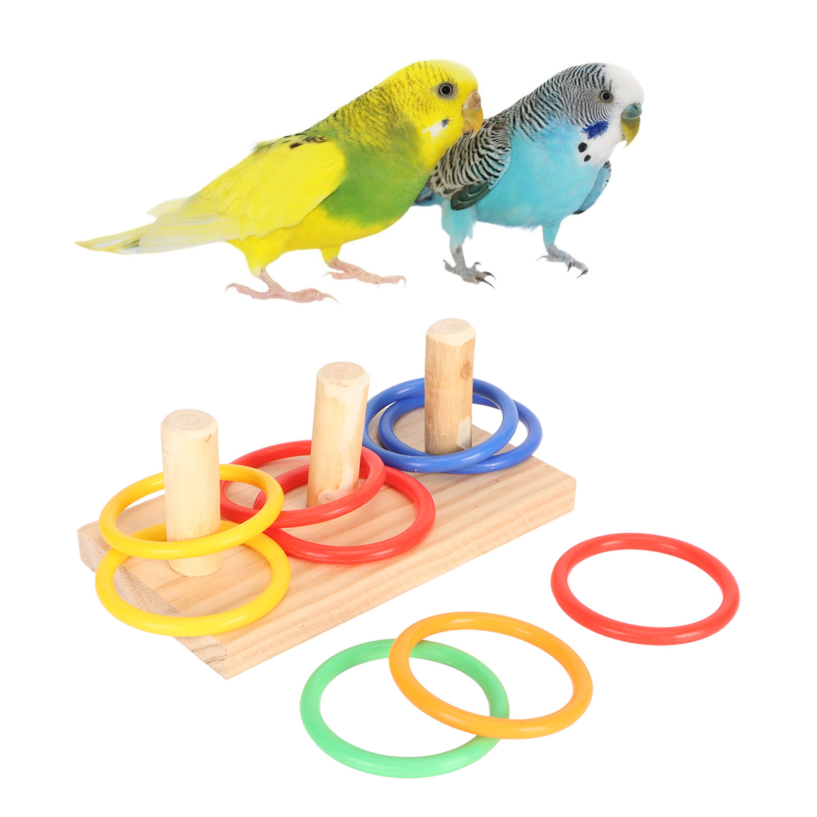 Bird Ring Toy Colorful Interactive Chewing Training Parrot Tabletop Puzzle Toy For Lovebird Cockatiel