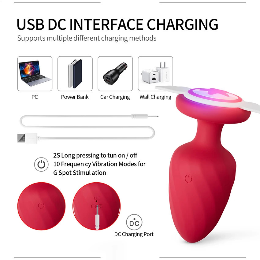 Led Anal Vibrator Plug For Women Men Wireless Remote Sex Toys Male Prostate Massage Vagina Vibrator Anus Butt Plug Adults Goods 240914