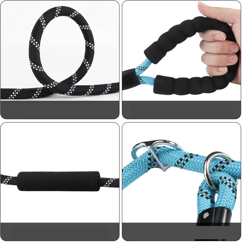 P Chain Integrated Dog Leash, Reflective Slip Training Lead for Medium &Large Dogs for Safe Night Walks Dog Leash Pet Slip Leash