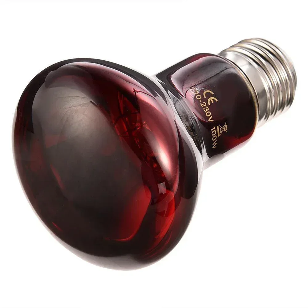 25/40/50/60/75/100W Amphibious Red Heating Lamp Infrared Glass Lamp Accessories Bulb Reptiles Snake Lizards Reptile Heating Lamp
