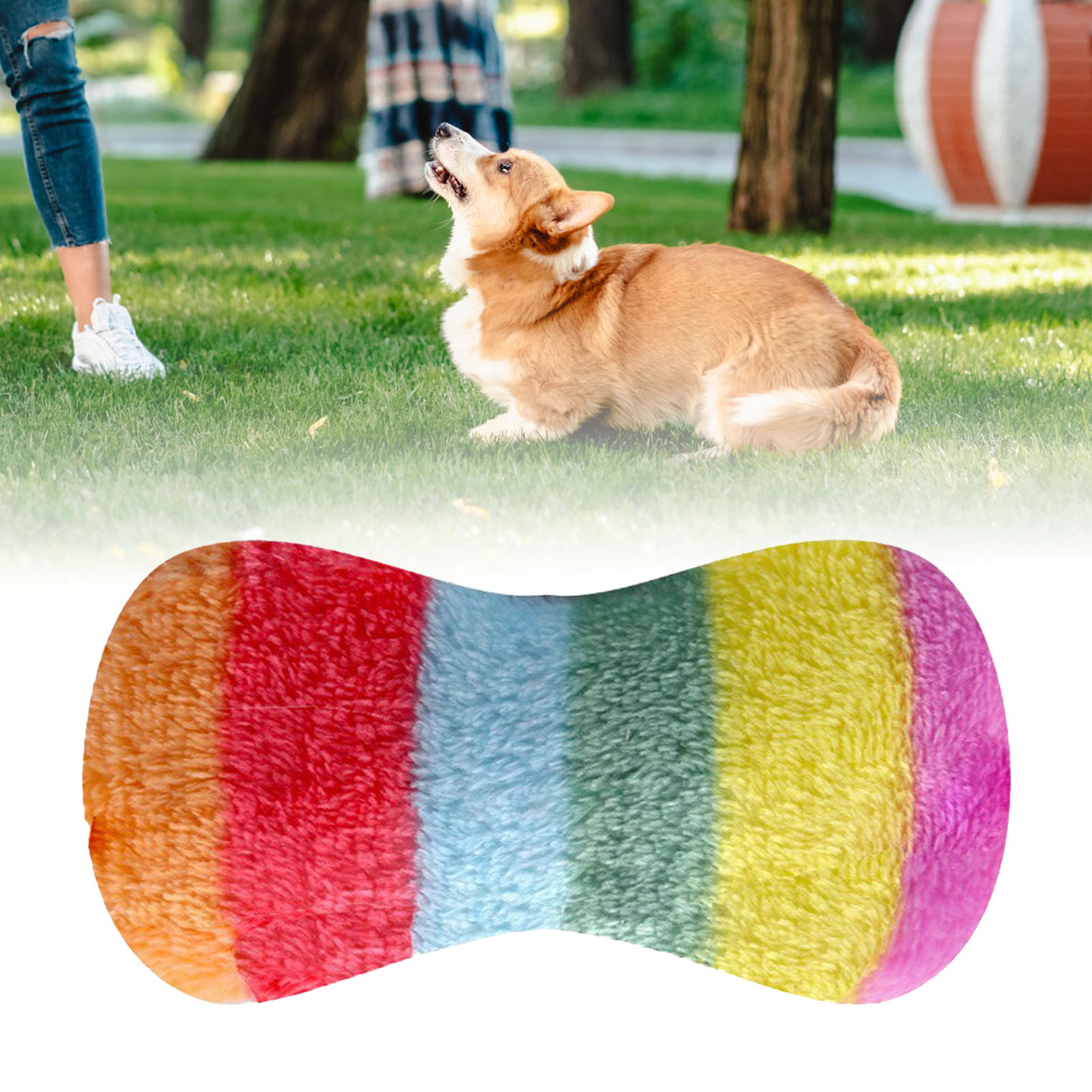 Plush Pet Chewing Bone Toy Bite Resistant Pet Teething Toy Soft Anxiety Reduction Toy For Dogs