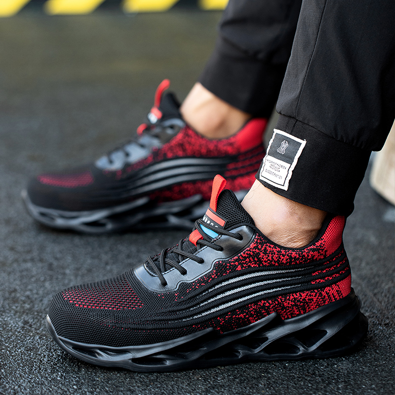 2022 Safety New Sneakers Anti-puncture Work Anti-smash Steel Toe Sport Safty Lightweight Men Shoes 8529