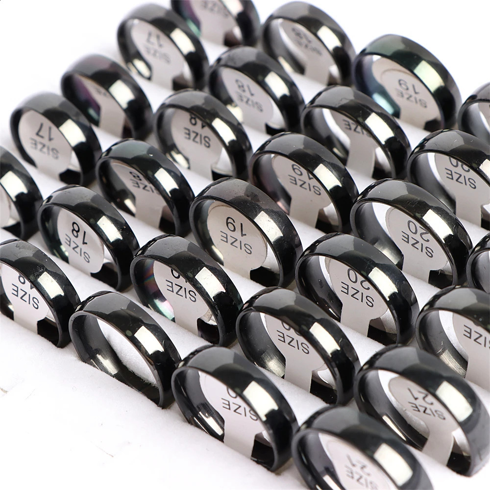 Wholesale of 100 pieces/batch of curved stainless steel rings and jewelry suitable for women men weddings and colorful party gifts with a width of 4/6