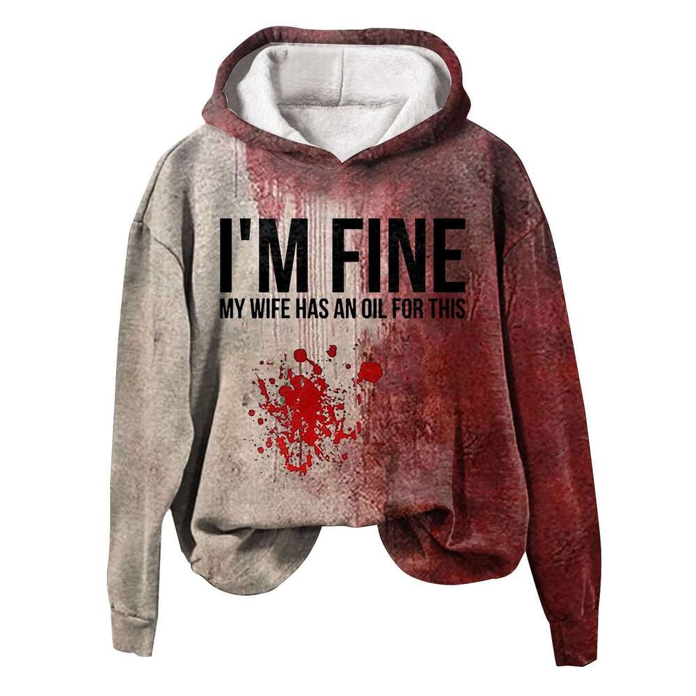 2024 Halloween horror hooded men's loose new sweatshirt hot selling item