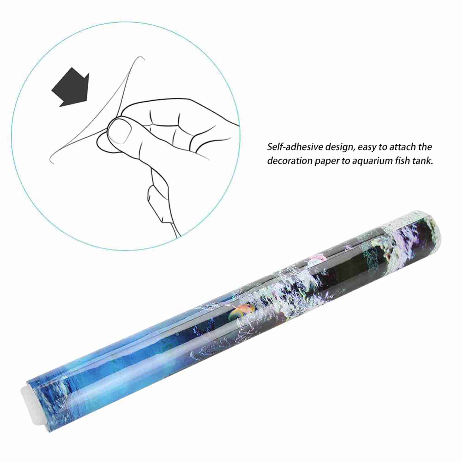 PVC Adhesive Underwater Coral Aquarium Fish Tank Background Poster Backdrop Decoration Paper