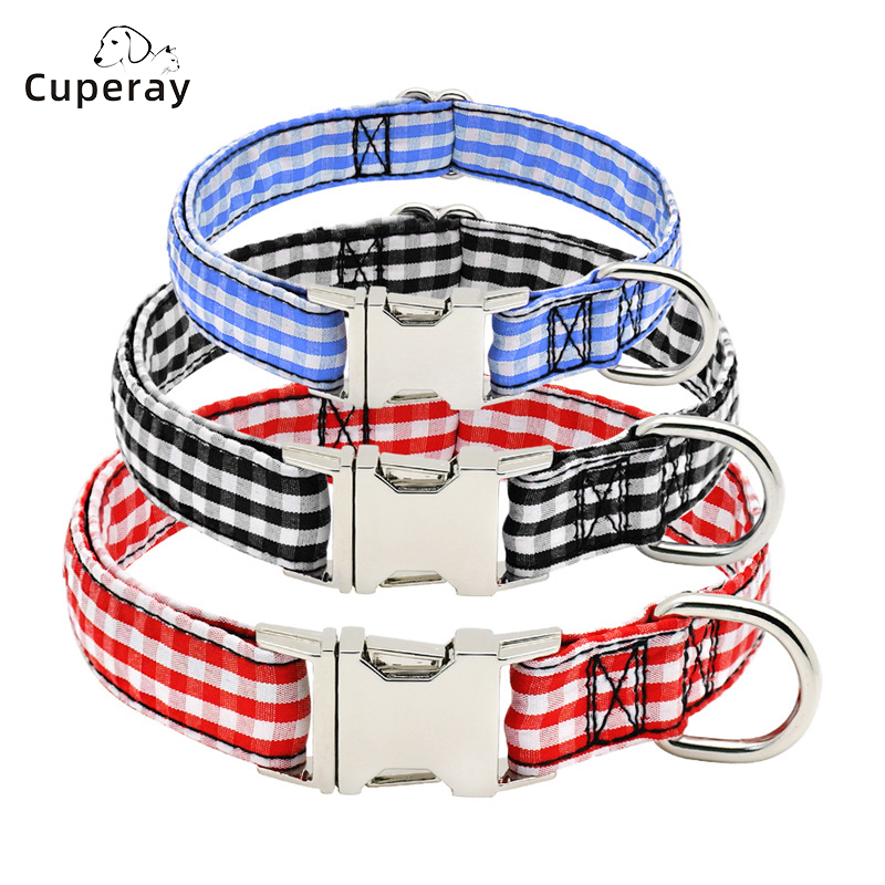 Adjustable Pet Collar Webbing Fabric Soft and Comfortable with Quick Release Buckle Medium Dog Collar for Large and Small Dogs