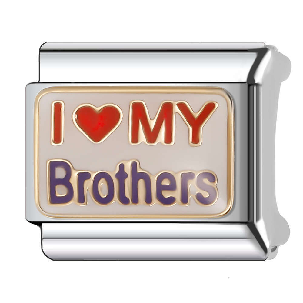 New Women's Gift love mom heart Bead Italian Charms Links Bangle Beads Fit 9mm Stainless Steel Bracelet Making DIY For Women Fashion Jewelry