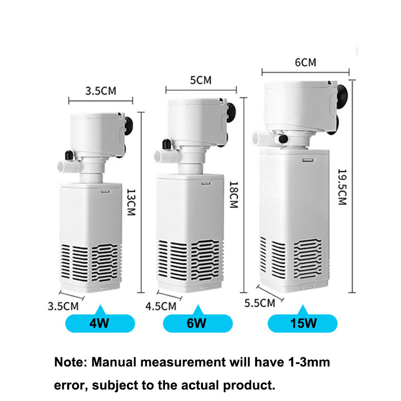 4 in 1 Aquarium Filter Pump Silent Fish Tank Submersible Air Oxygen Aerator Aquarium Water Changer Pump Wave Maker 220v AC m20