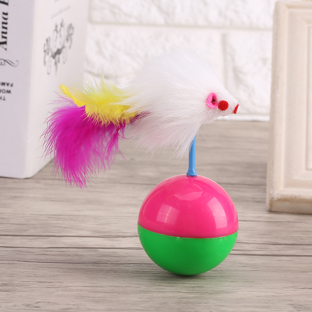 Pet Cat Scratching Ball Training Interactive Toy For Kitten Pet Cat Supplies Funny Play Feather Toy For Cats