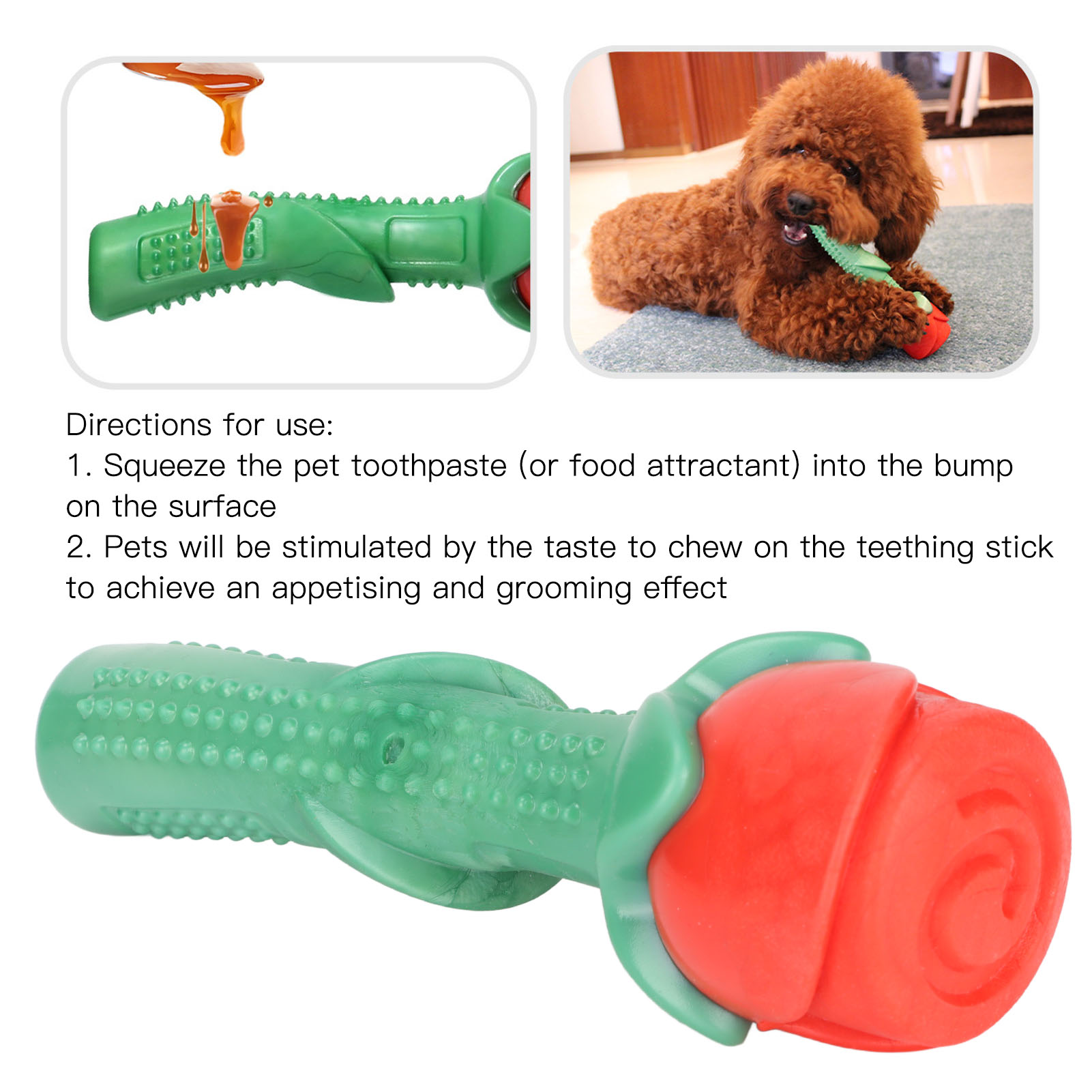 Dog Chew Toys Teeth Grinding Bite Resistance Rose Flower Interactive Dog Toys For Medium Dogs