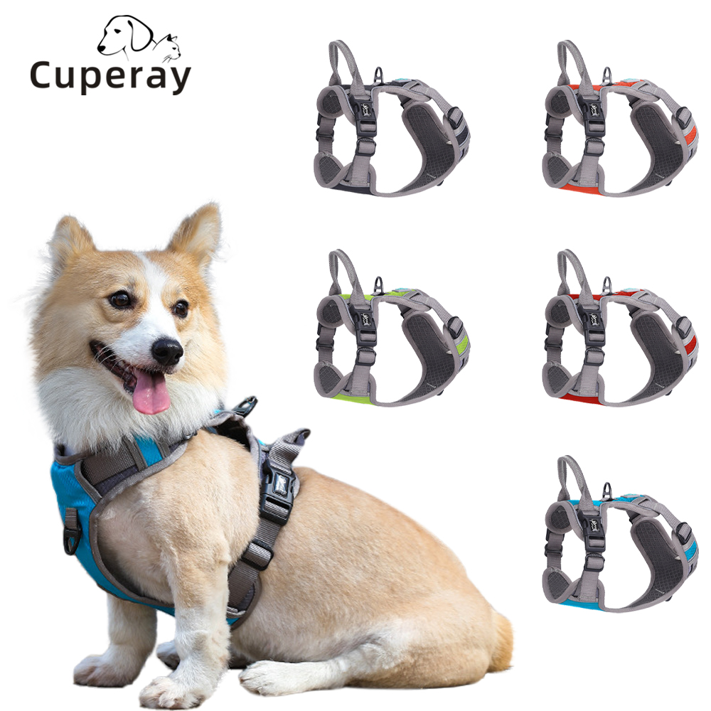 Vest-style Nylon Pet Harness Adjustable Reflective Medium & Large Dog Explosion-proof Dogs Harness with Thickened Control Handle