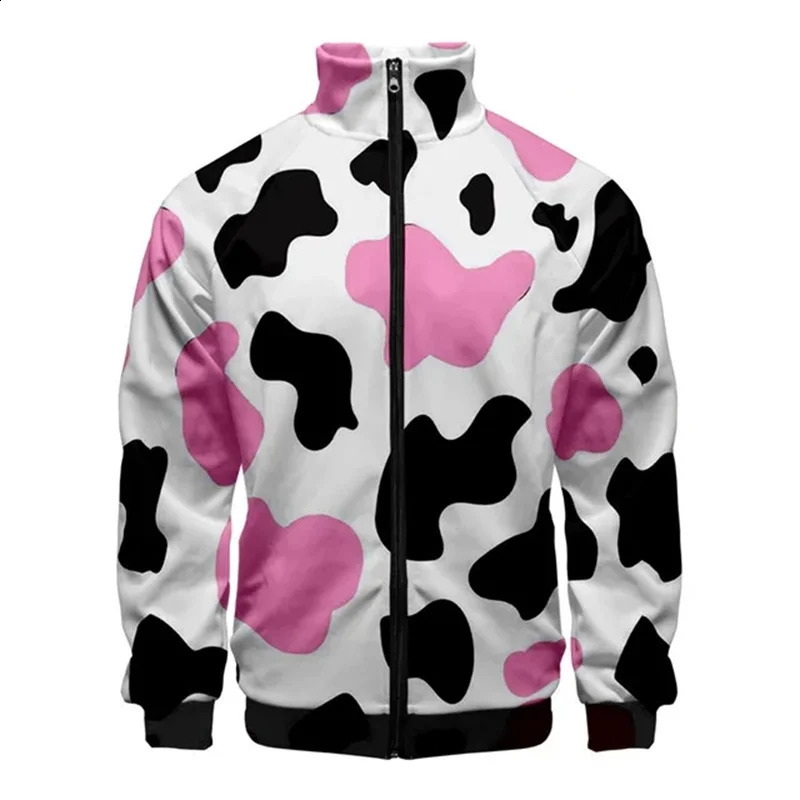 Black and white denim spotted 3D printed jacket mens casual long sleeved womens selling spring autumn zipper 240904