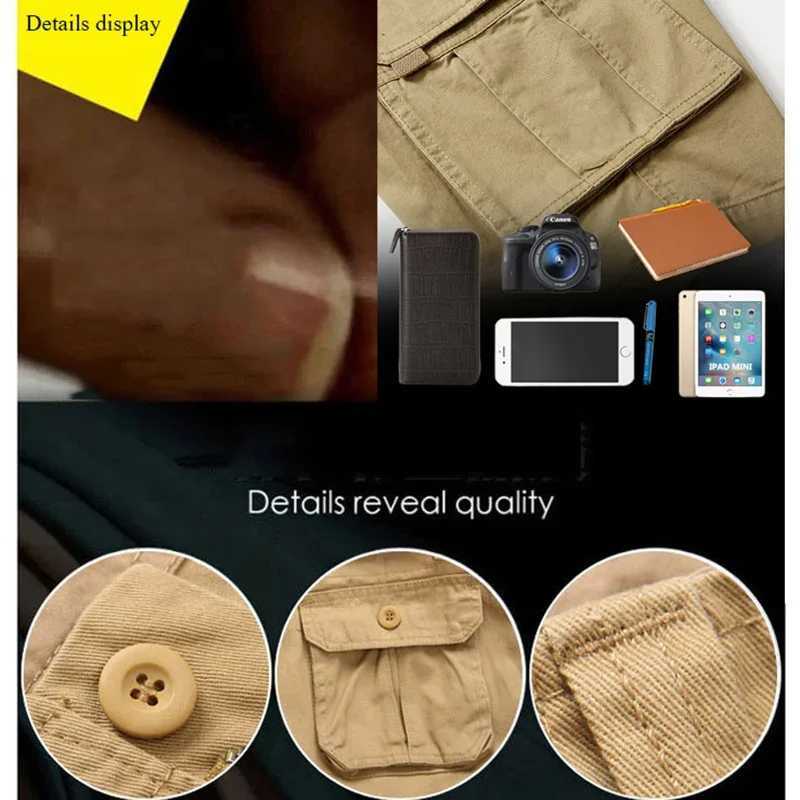 Summer Mens Cargo Shorts Tactical Breathable Loose Short Pants Multi-pocket Plus Size Cotton Casual Shorts Mens Clothing MPD13 Y240914