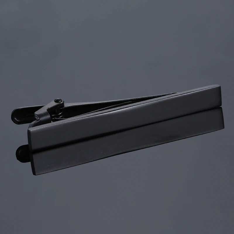 High quality mens and womens tie clips classic metal Black glossy surface clips business suit accessories jewelry giftsX240914