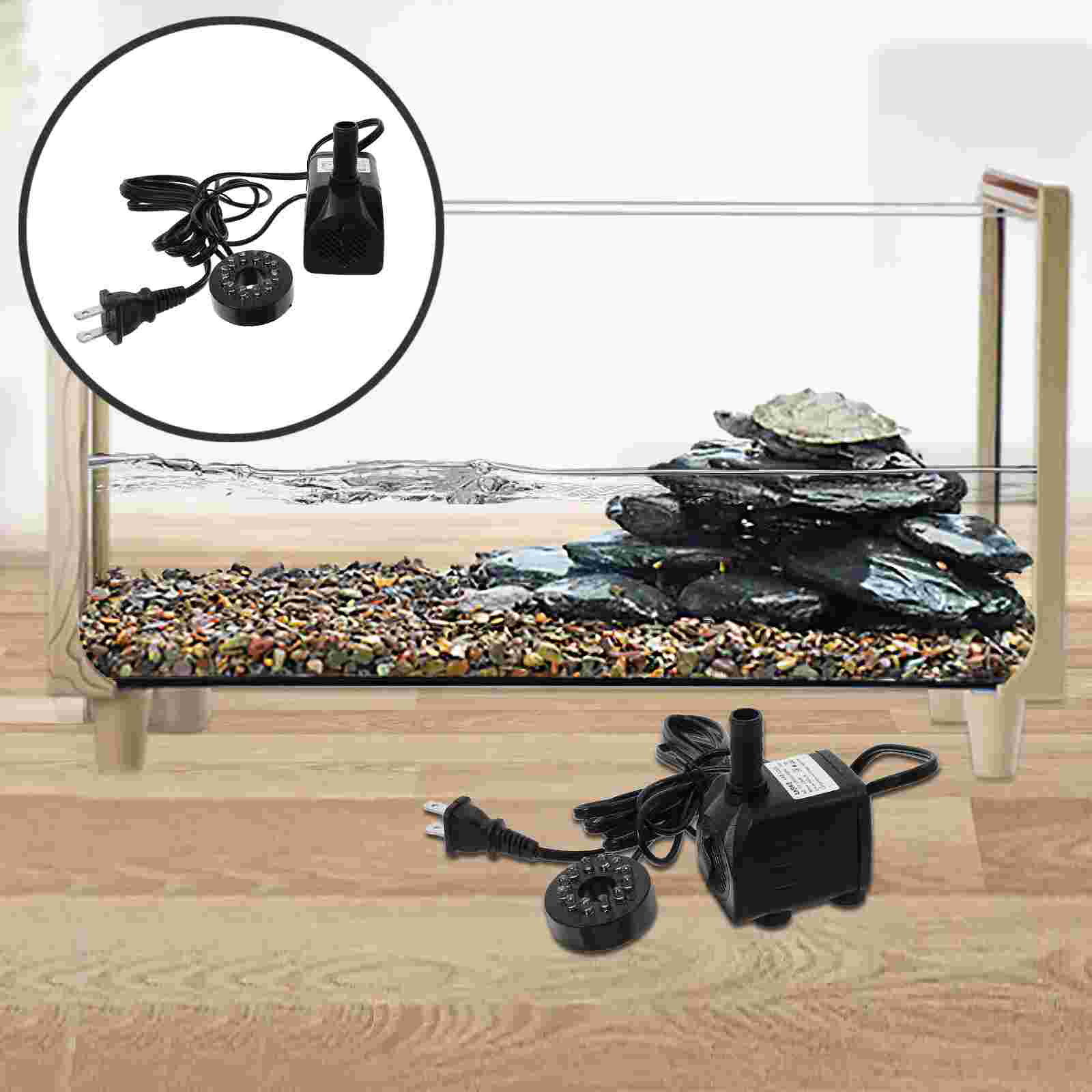 25W Powerful Submersible Water Pump with LED Light Adjustable Water Flow for Fountains Ponds Aquarium Fish Tank Statuary with EU