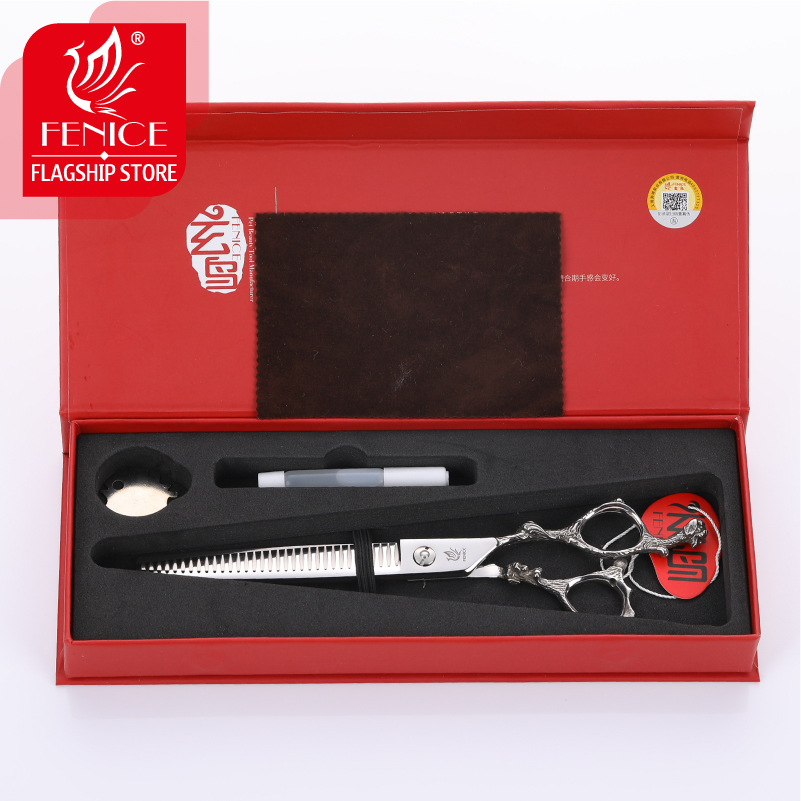 Fenice Zodiac 7.5 inch Dog Pet Thinning Scissors Grooming Shears Professional Pet Scissors High Quality Hair Cutting Scissors