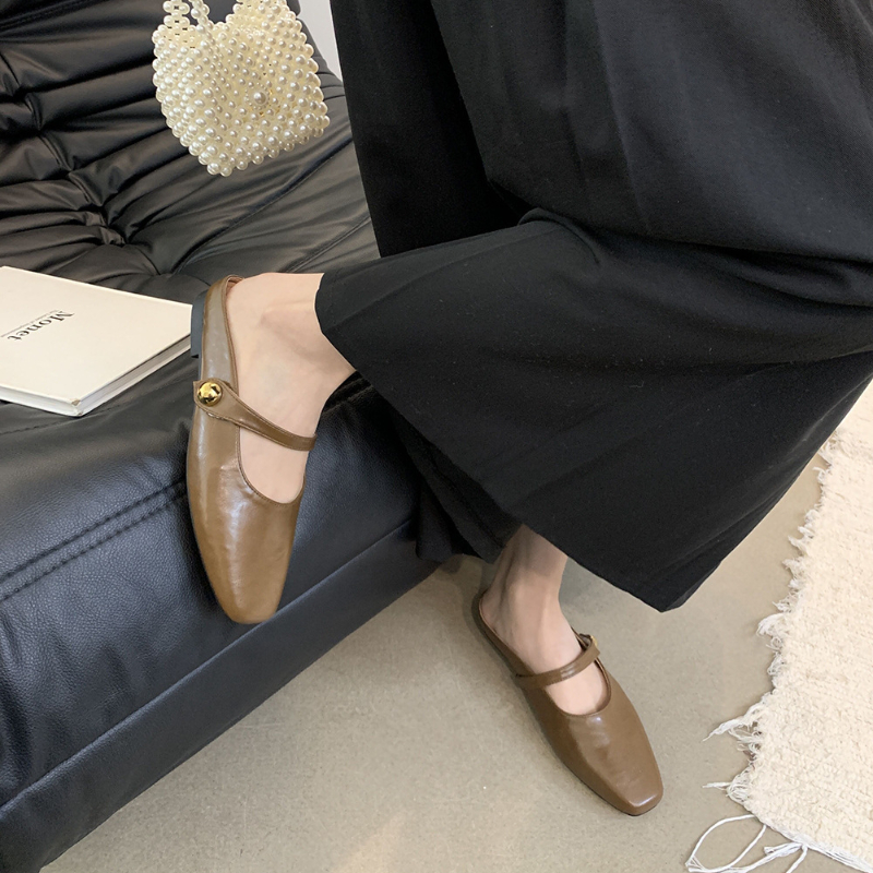 2024 New Summer Women Shoes Retro Large Size Sandals for Women Fashion Casual Flat Shoes for Women Mules Zapatillas Mujer