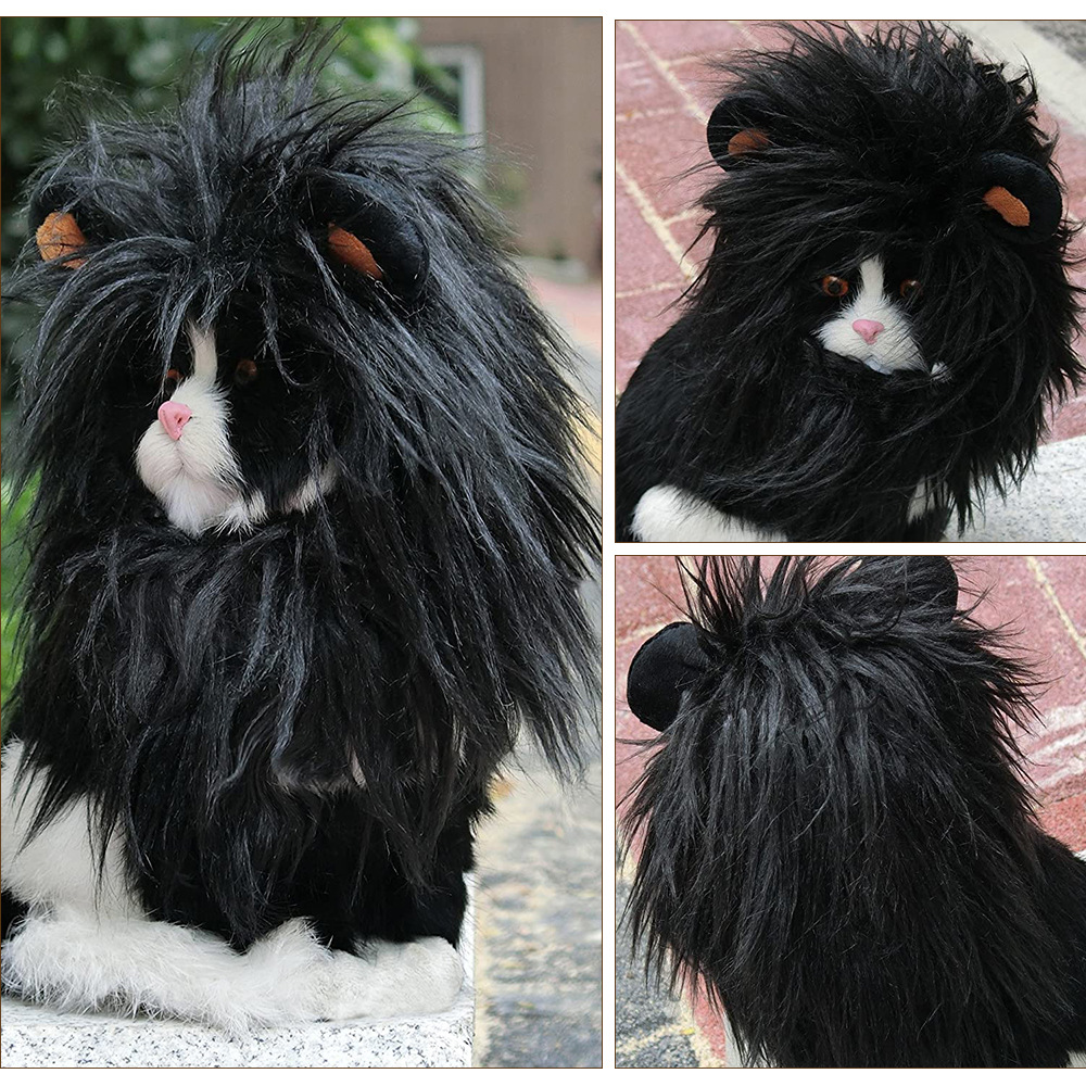 Dogs Headgear Wig Hat Pet Dog Cat Headgear Cats Costume Lion Head Suit Decoration Personalized Wig Decoration For Dogs Cats