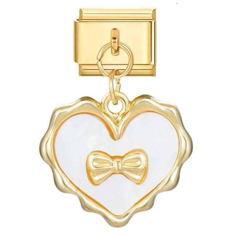 New Women's Gift Sun butterfly heart with gold Pendant Italian Charms Links Bangle Beads Fit 9mm Stainless Steel Bracelet Making DIY For Women Fa